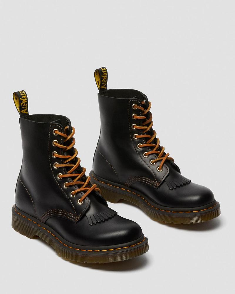 Black Women's Dr Martens 1460 Pascal Abruzzo Leather Ankle Boots | CA 14NWY